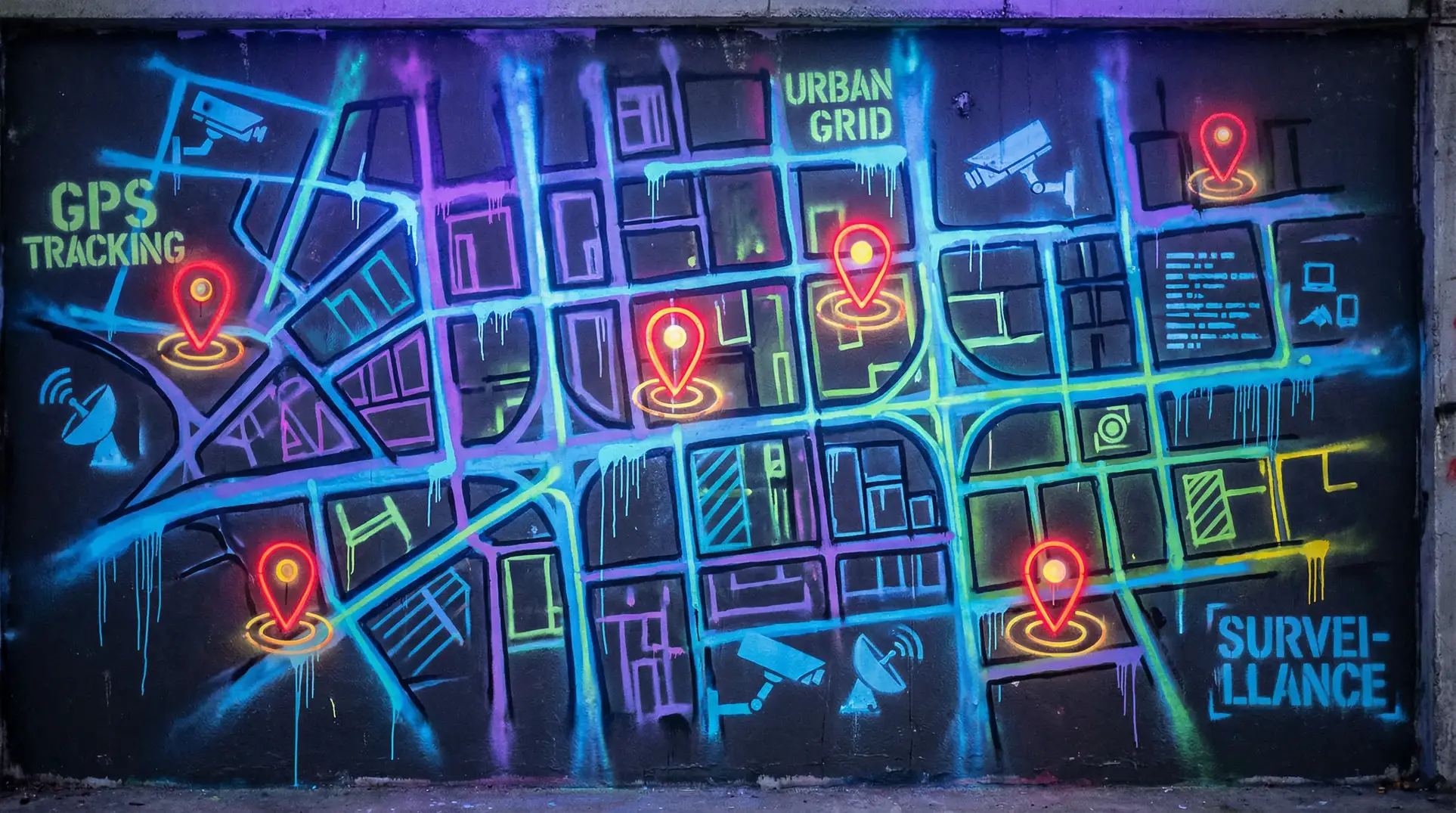 楚门的世界迅雷下载 狗仔追踪地图 - 城市涂鸦风格